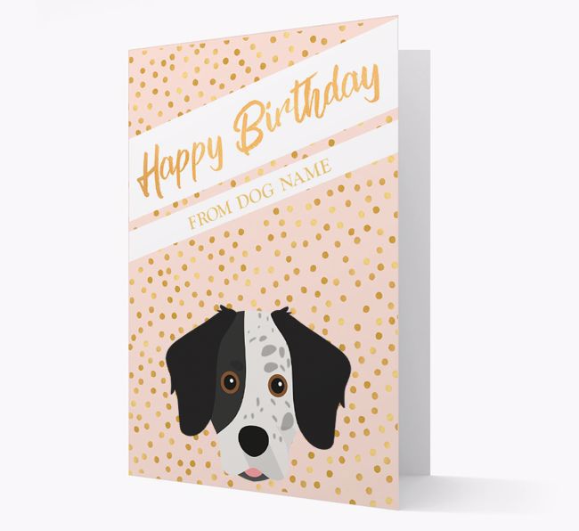 Personalised 'Happy Birthday' Gold Detail {breedFullName} Card